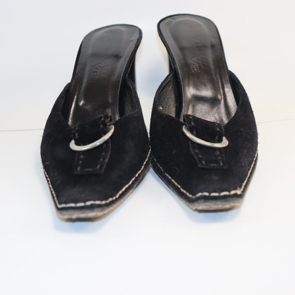 Vero Ve Italian suede low heel mules in size 8.5N - Picture 3 of 7